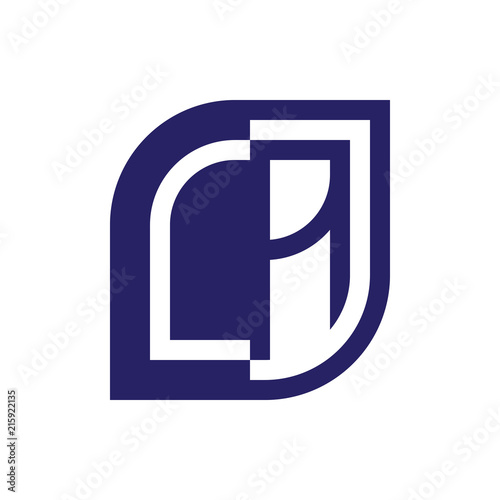LA initial letter emblem logo negative space