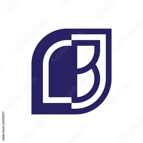 LB initial letter emblem logo negative space