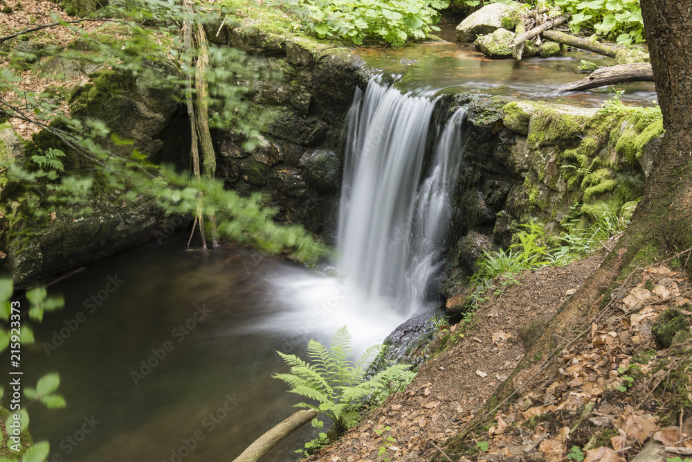 Small waterfall in nature.