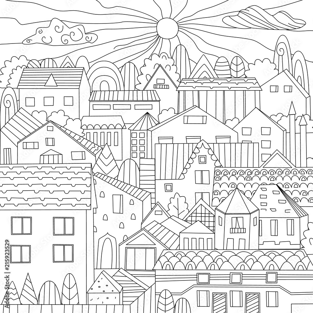 nice town for your coloring book