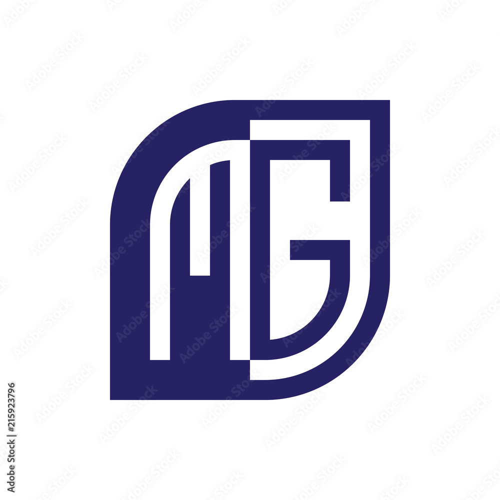 MG initial letter emblem logo negative space MG initial letter emblem logo negative space