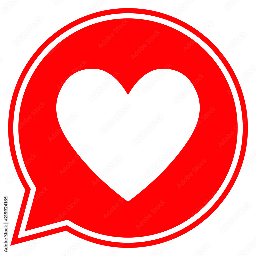 Heart in a speech bubble, vector love icon. Heart in a speech bubble, vector love icon.