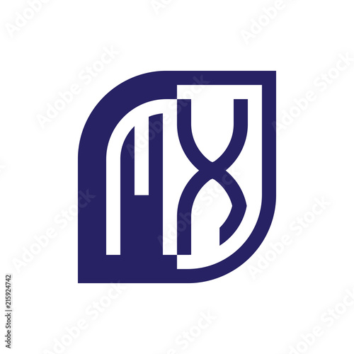 MX initial letter emblem logo negative space