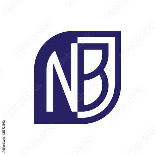 NB initial letter emblem logo negative space