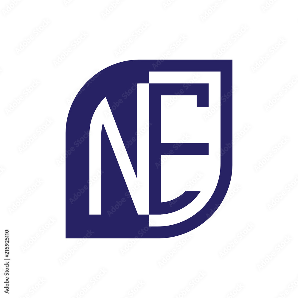 NE initial letter emblem logo negative space NE initial letter emblem logo negative space