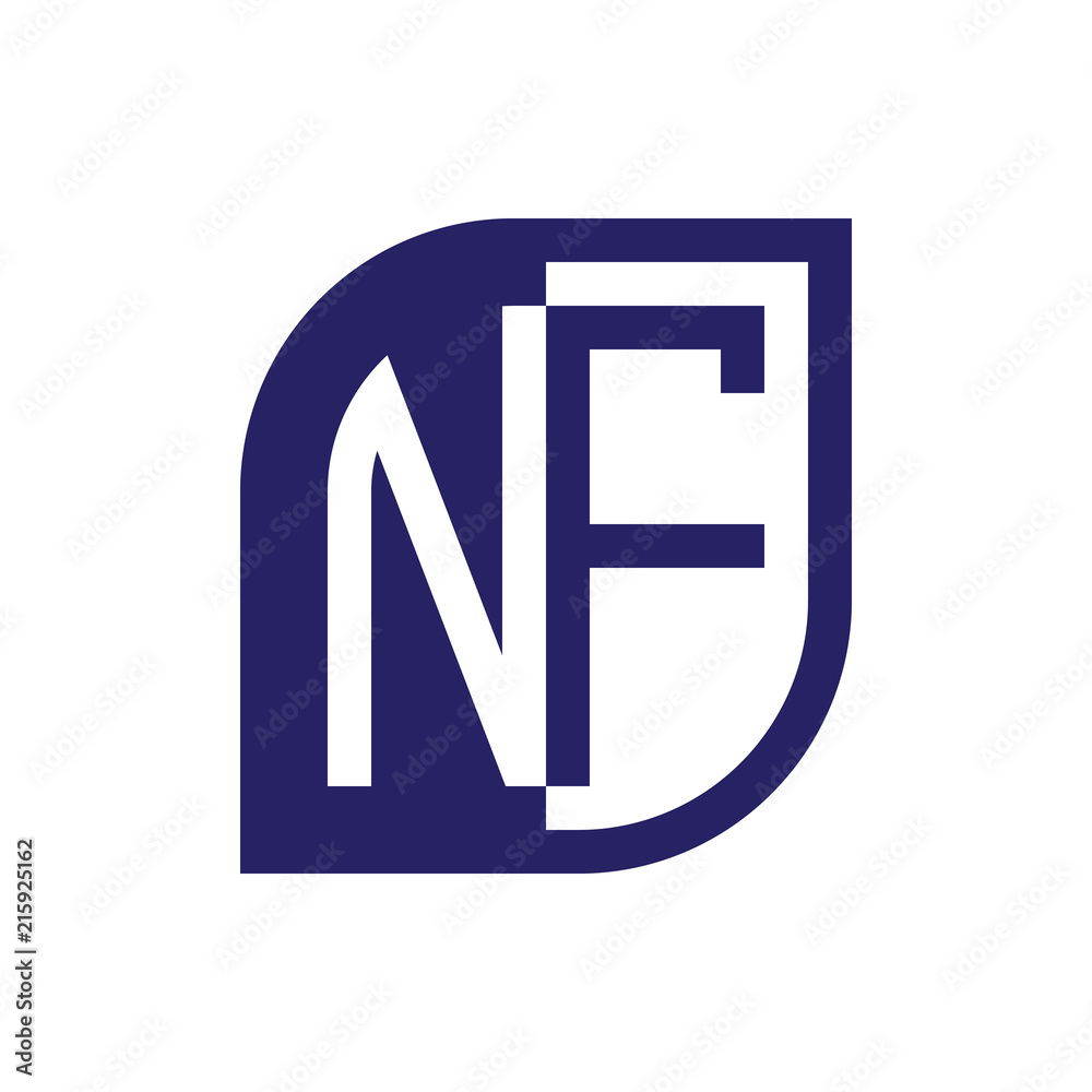NF initial letter emblem logo negative space NF initial letter emblem logo negative space