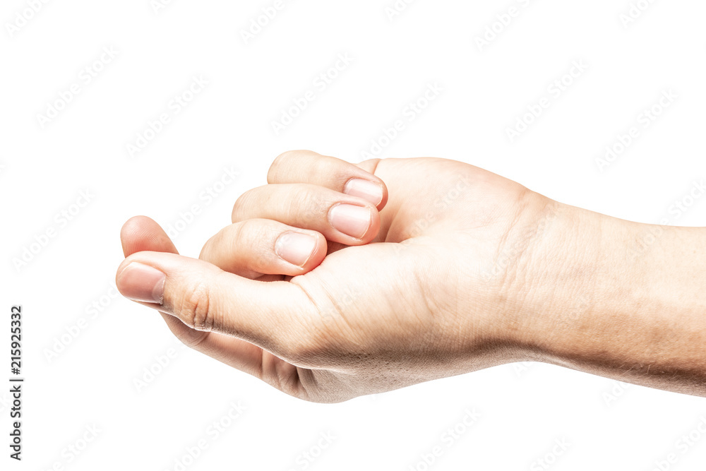 Hand hold virtual business card, credit card or blank paper Hand hold virtual business card, credit card or blank paper