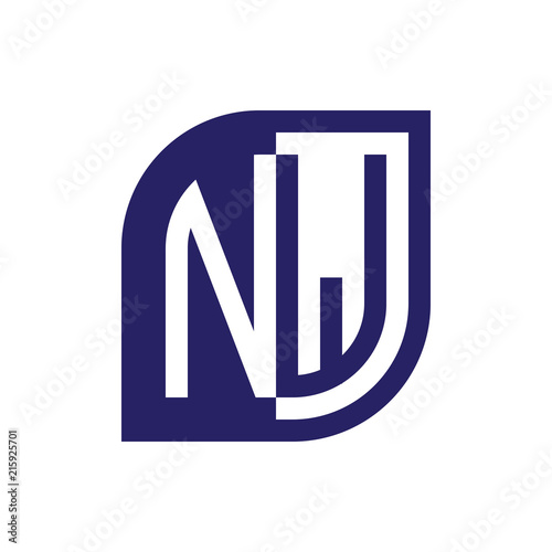 NW initial letter emblem logo negative space