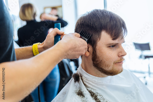 man at professional barbershop