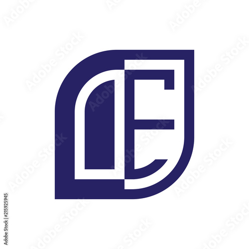 OE initial letter emblem logo negative space