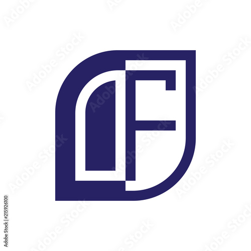 OF initial letter emblem logo negative space