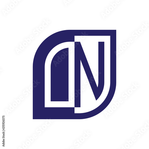 ON initial letter emblem logo negative space