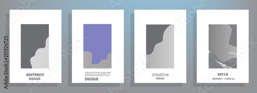 Covers templates set with graphic geometric elements. Applicable for brochures, posters, covers and banners. Vector illustrations.