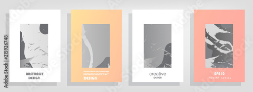 Covers templates set with graphic geometric elements. Applicable for brochures, posters, covers and banners. Vector illustrations.