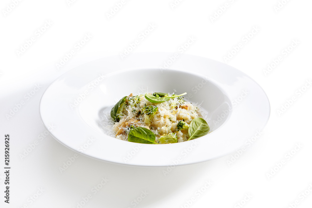 Vegetarian risotto with broccoli