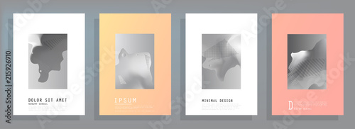 Covers templates set with graphic geometric elements. Applicable for brochures, posters, covers and banners. Vector illustrations.