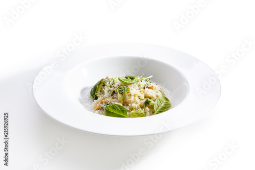 Vegetarian risotto with broccoli