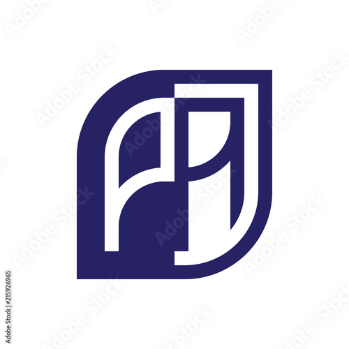 PA initial letter emblem logo negative space