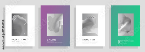 Covers templates set with graphic geometric elements. Applicable for brochures, posters, covers and banners. Vector illustrations.