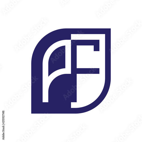 PF initial letter emblem logo negative space