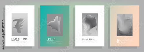 Covers templates set with graphic geometric elements. Applicable for brochures, posters, covers and banners. Vector illustrations.