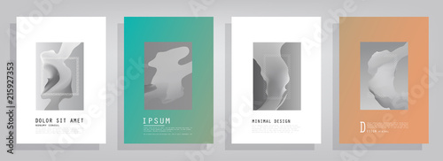 Covers templates set with graphic geometric elements. Applicable for brochures, posters, covers and banners. Vector illustrations.