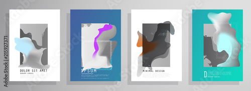 Covers templates set with graphic geometric elements. Applicable for brochures, posters, covers and banners. Vector illustrations.