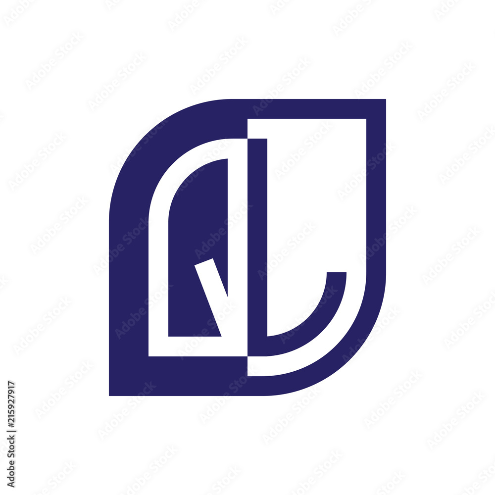 QL initial letter emblem logo negative space QL initial letter emblem logo negative space