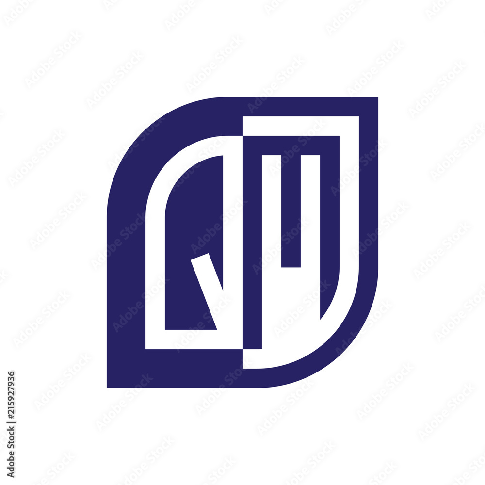 QM initial letter emblem logo negative space QM initial letter emblem logo negative space