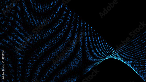 the 3d rendering of blue mesh with nice curve