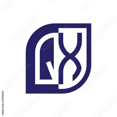 QX initial letter emblem logo negative space