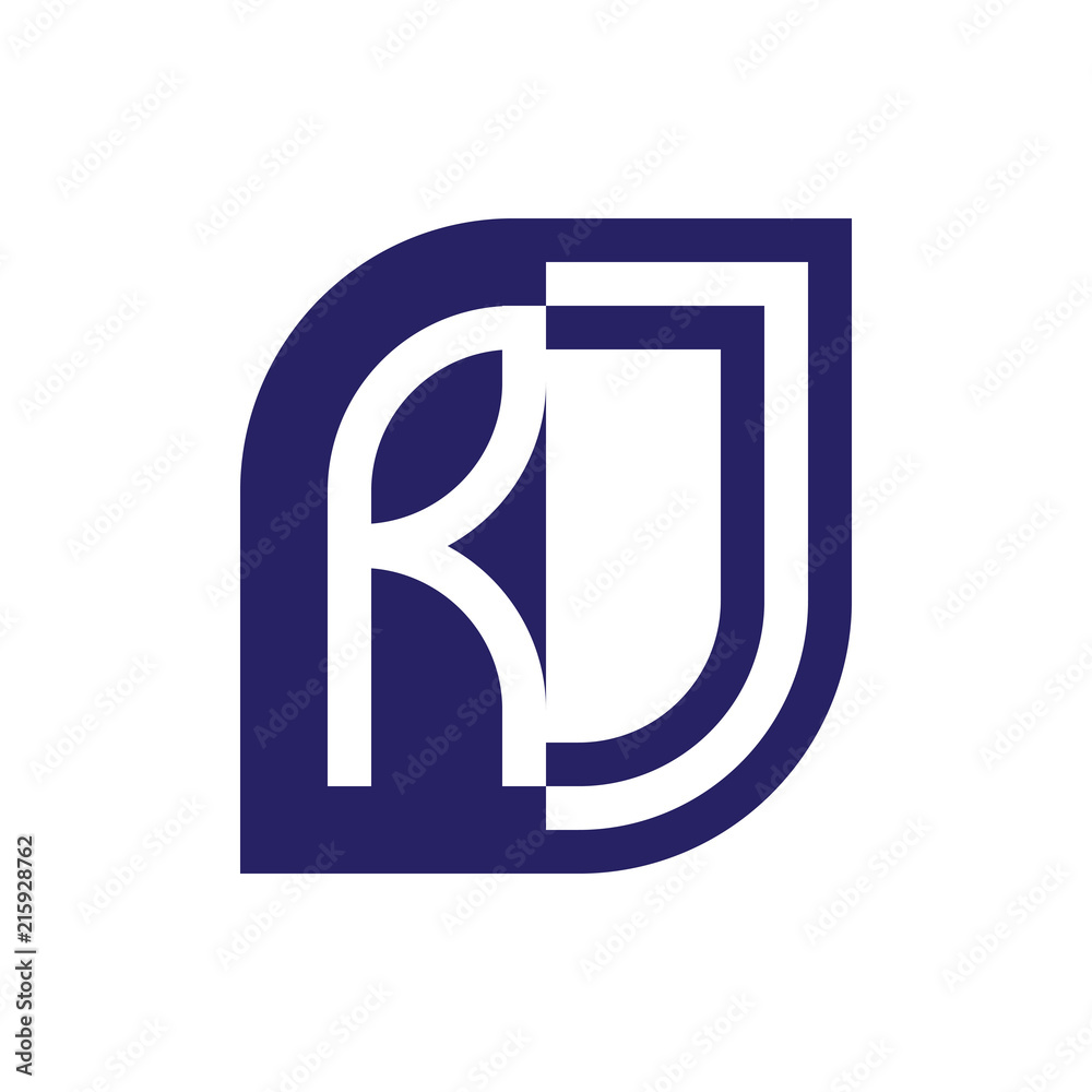 RJ initial letter emblem logo negative space RJ initial letter emblem logo negative space