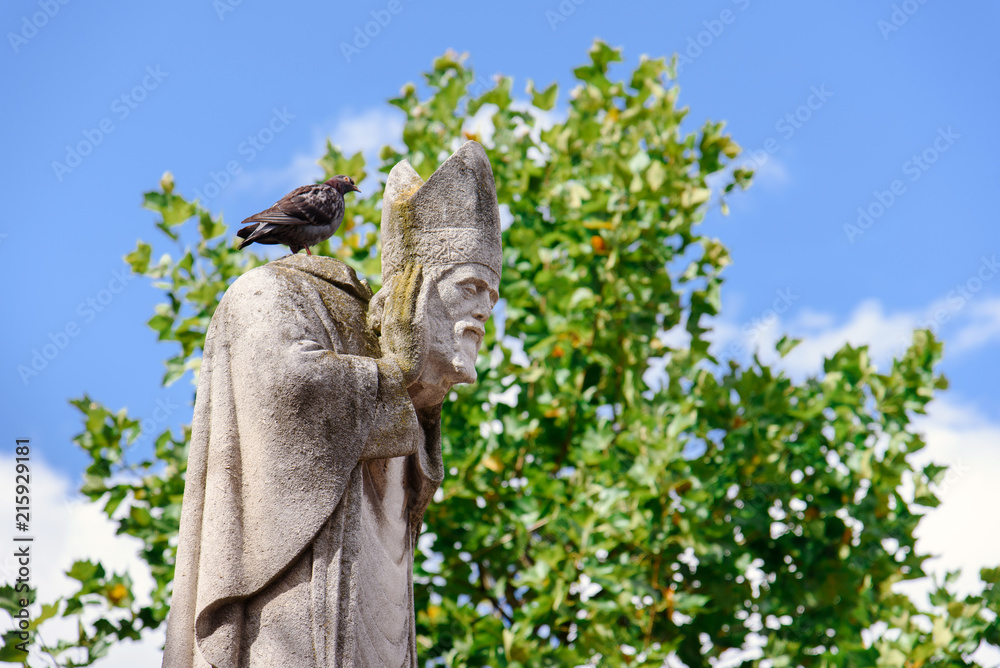 Paris, France August 10, 2017. Statue of Saint Denis, the first