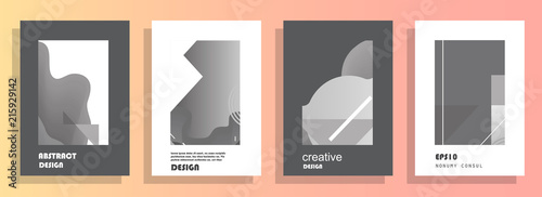 Covers templates set with graphic geometric elements. Applicable for brochures, posters, covers and banners. Vector illustrations.