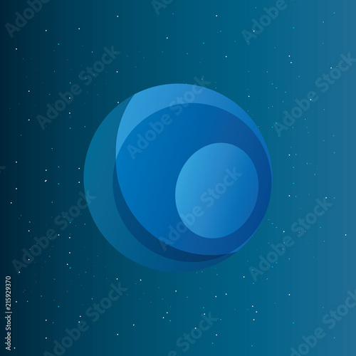 neptune planet over space background, colorful design. vector illustration