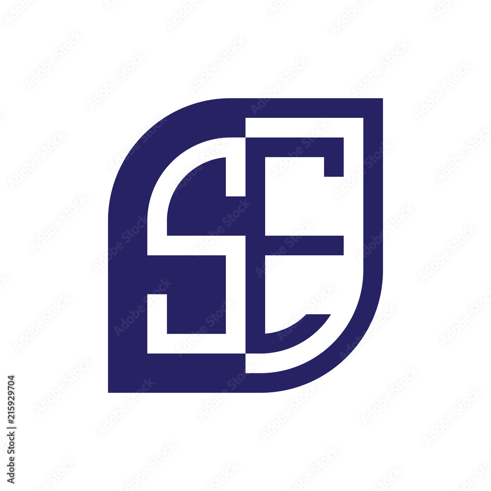 Obraz premium SE initial letter emblem logo negative space