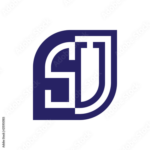 SU initial letter emblem logo negative space