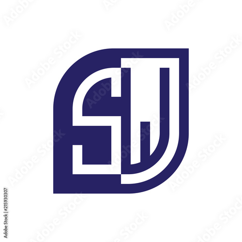 SW initial letter emblem logo negative space