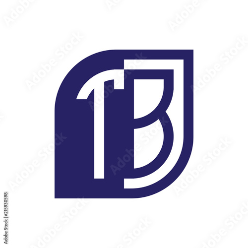 TB initial letter emblem logo negative space