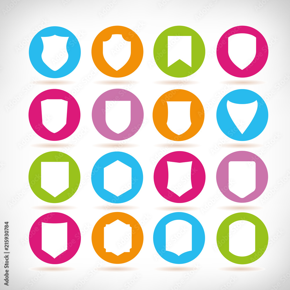 shield icons set shield icons set