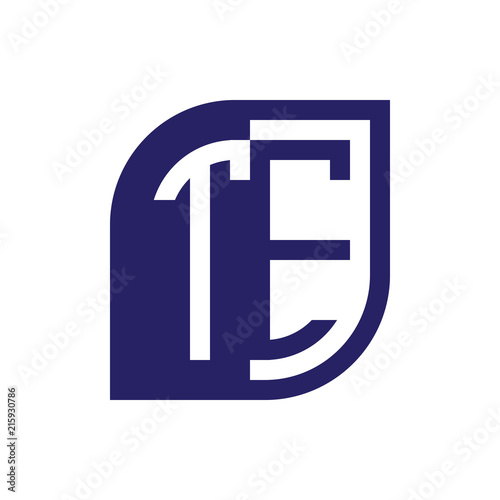 TE initial letter emblem logo negative space