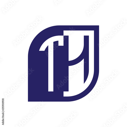 TH initial letter emblem logo negative space