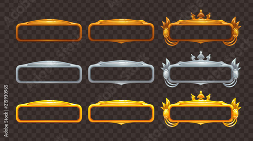 Golden, silver and bronze frames set.