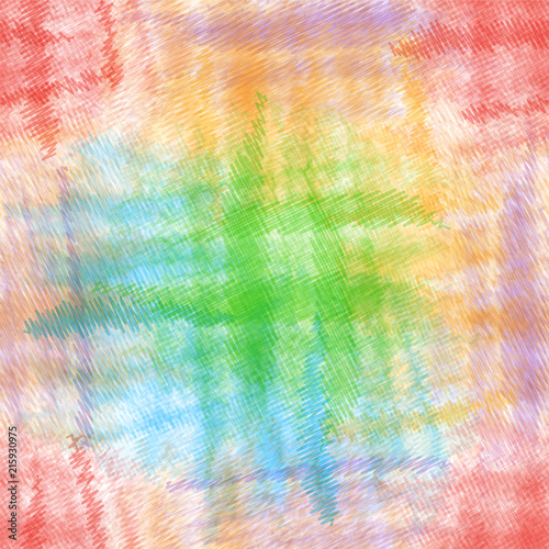 Rainbow watercolor blured grunge striped zigzag background in pastel colors