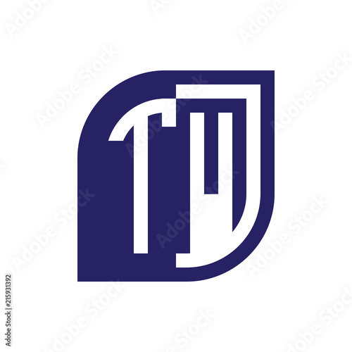 TM initial letter emblem logo negative space