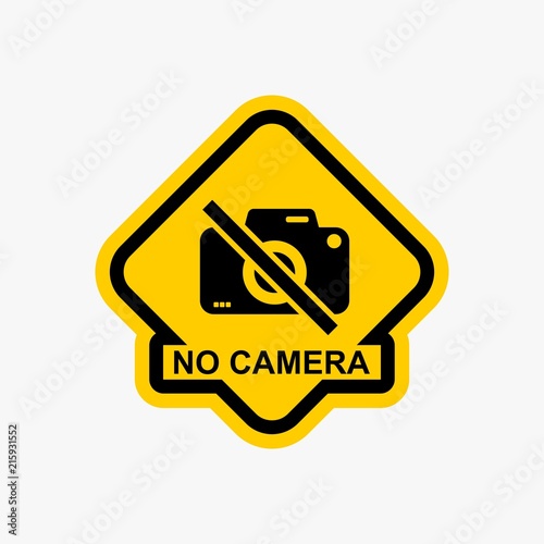 No camera sign warning icon design vector