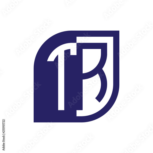 TR initial letter emblem logo negative space