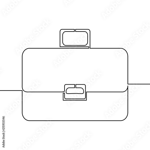 Continuous one line drawn Briefcase Recruitment Vector Icon