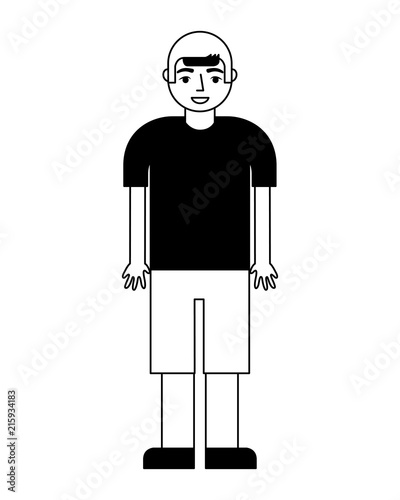  young boy character in short pants and shirt