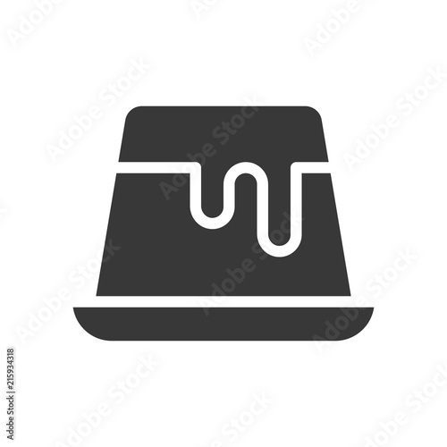 pudding or panna cotta, bakery and pastry set, glyph icon